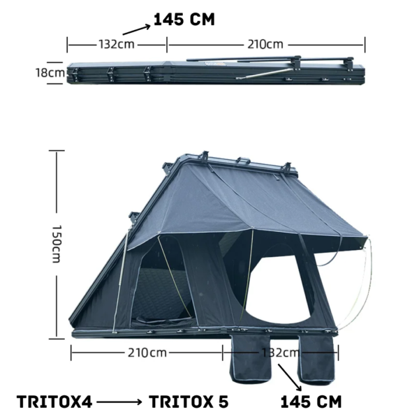 Roof top tent Actrica for overlanding, camping, roadtrip on top of SUV, Jeep